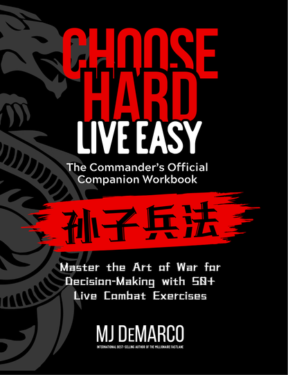 Book cover of 'Choose Hard, Live Easy' with red and white text on a black background